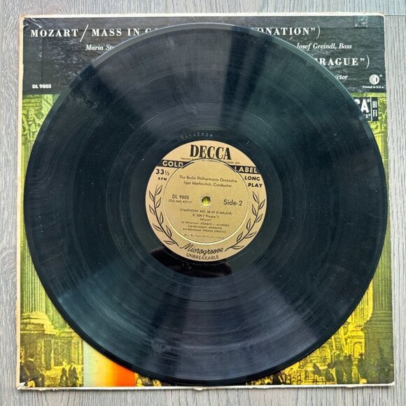 Vintage 50s Mozart Vinyl Record "Mass in C Major K.317" & "Symphony No.38 K.504" - Picture 4 of 6